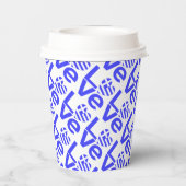Grieks hart vlag blauw liefde betegeld blauw geper papieren bekers (Achterkant)