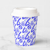 Grieks hart vlag blauw liefde betegeld blauw geper papieren bekers (Rechts)