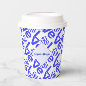 Grieks hart vlag blauw liefde betegeld blauw geper papieren bekers (Voorkant)