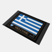 Grieks huis mat, Griekse vlag/welkom Deurmat (Schuin)