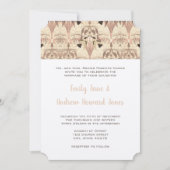 Grieks huwelijk Roze Hummingbird Art Deco Wedding Kaart (Voorkant)