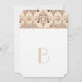 Grieks huwelijk Roze Hummingbird Art Deco Wedding Kaart (Achterkant)