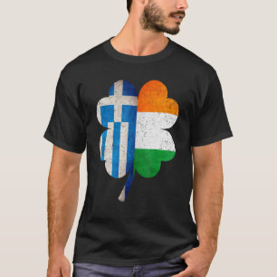 Grieks Iers Shamrock Griekenland Ierland vlag St P T-shirt