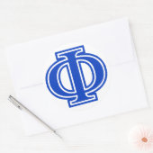 Grieks Initiaal Phi Blue Monogram Ronde Sticker (Envelop)