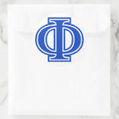 Grieks Initiaal Phi Blue Monogram Ronde Sticker (Tas)