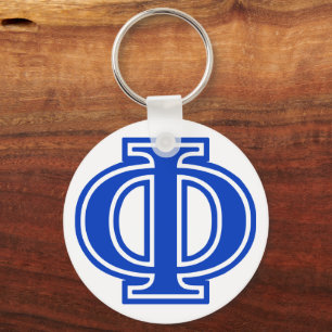 Grieks Initiaal Phi Blue Monogram Sleutelhanger
