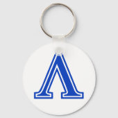 Grieks Initiaal van het Monogram Lambda Blue Sleutelhanger (Voorkant)