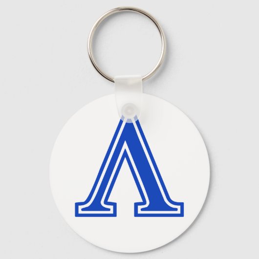 Grieks Initiaal van het Monogram Lambda Blue Sleutelhanger (Voorkant)