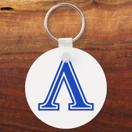 Grieks Initiaal van het Monogram Lambda Blue Sleutelhanger (Voorkant)