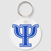 Grieks Initiaal voor Psi Blue Monogram Sleutelhanger (Voorkant)