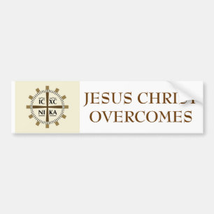 Grieks "Jezus Christus Overkomt" Bumpersticker