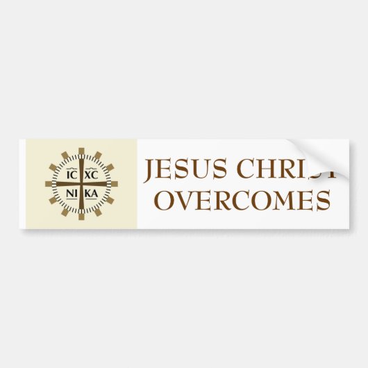 Grieks "Jezus Christus Overkomt" Bumpersticker (Voorkant)