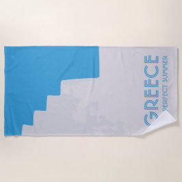 Grieks kerkschilderij tegen de hemel van het eilan strandlaken