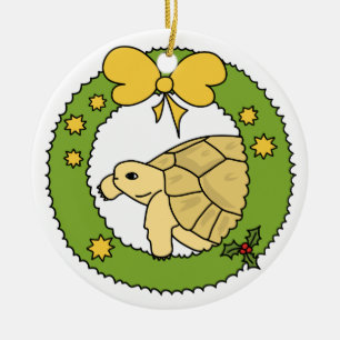 Grieks kerstversiering met schildpad keramisch ornament