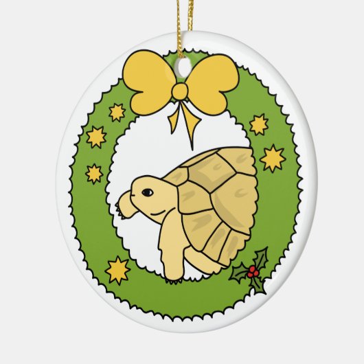 Grieks kerstversiering met schildpad keramisch ornament (Links)
