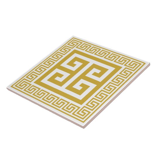 Grieks Key Golden Pattern Keramische Tegel Tegeltje (Zijkant)