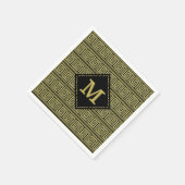 Grieks Key Klassiek ontwerp in goud & zwart Servetten (Hoek)