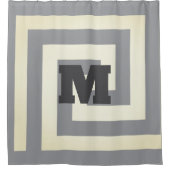  Grieks Key Monograms Grijze Patronen Trendy Douchegordijn (Voorkant)