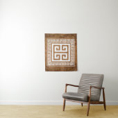 Grieks Key Patroon Wit Ontwerp Tapestry Wandkleed (In situ)