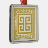 Grieks Key Pattern Golden Design Metal Ornament (Rechts)