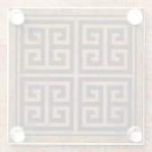 Grieks Key Pattern Ontwerp Glazen Onderzetter (Achterkant)