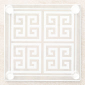 Grieks Key Pattern Ontwerp Glazen Onderzetter (Achterkant)