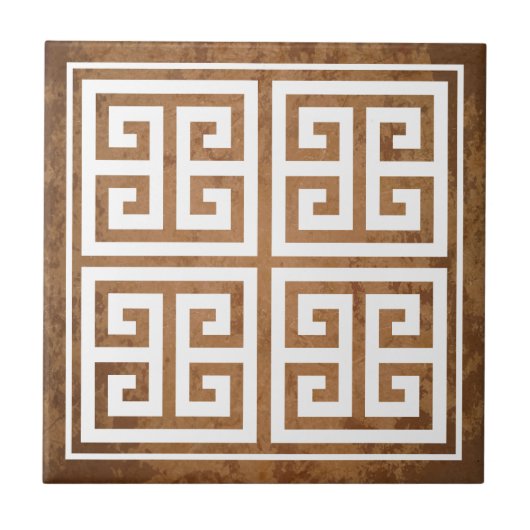 Grieks Key Pattern Ontwerp Keramische Tegel Tegeltje (Voorkant)