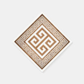 Grieks Key Pattern Wit Ontwerp Papier Servetten (Hoek)