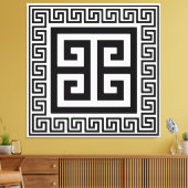Grieks Key Pattern Zwart Design Canvas Print (Insitu (Woonkamer))