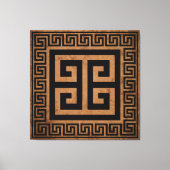 Grieks Key Pattern Zwart Design Canvas Print (Voorkant)