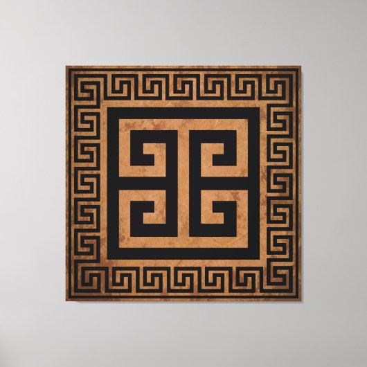 Grieks Key Pattern Zwart Design Canvas Print (Voorkant)