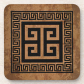 Grieks Key Pattern Zwart Design Onderzetter (Voorkant)