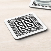 Grieks Key Pattern Zwart Design Onderzetter (Linkerzijde)