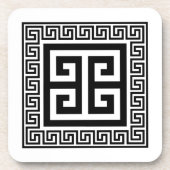 Grieks Key Pattern Zwart Design Onderzetter (Voorkant)
