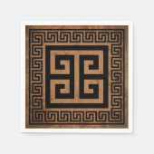 Grieks Key Pattern Zwart Design Papier Servetten (Voorkant)
