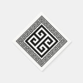 Grieks Key Pattern Zwart Design Papier Servetten (Hoek)