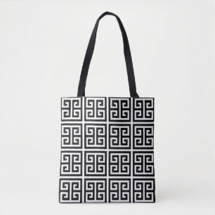 Grieks Klassiek zwart-wit Tote Bag