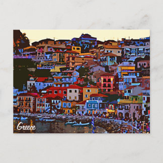 Grieks kleurig strand briefkaart