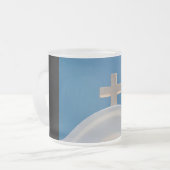 Grieks kruis matglas koffiemok (Voorkant links)