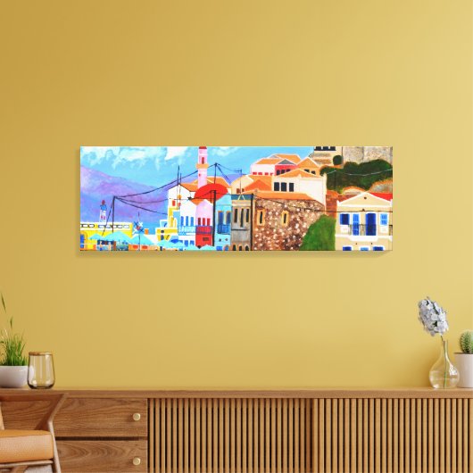 Grieks Kustcanvas Canvas Afdruk (Insitu (Woonkamer))