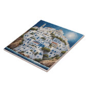 Grieks kustdorp Griekenland Zee Berghuizen Tegeltje (Zijkant)