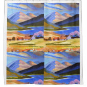 Grieks kustgordijn douchegordijn (Voorkant)