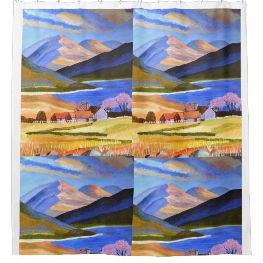 Grieks kustgordijn douchegordijn (Voorkant)