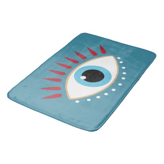 Grieks Kwaad Oog Rode Wimpers Badmat (Gekanteld)