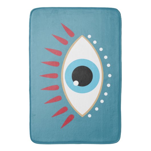 Grieks Kwaad Oog Rode Wimpers Badmat (Voorkant Verticaal)