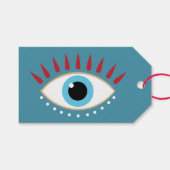 Grieks Kwaad Oog Rode Wimpers Cadeaulabel (Voorkant (Horizontaal))