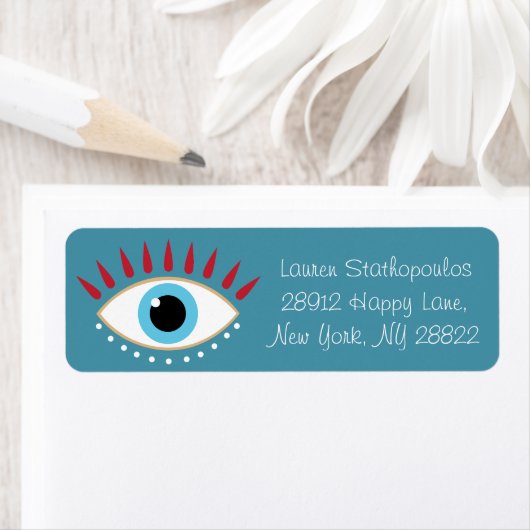 Grieks Kwaad Oog Rode Wimpers Etiket (Insitu)