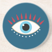 Grieks Kwaad Oog Rode Wimpers Zandsteen Onderzetter (Voorkant)