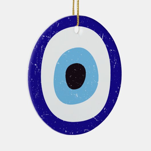 Grieks Kwaad Oog Verdrietig Ontwerp Keramisch Ornament (Rechts)