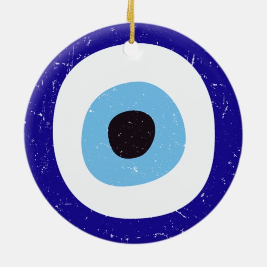 Grieks Kwaad Oog Verdrietig Ontwerp Keramisch Ornament (Achterkant)